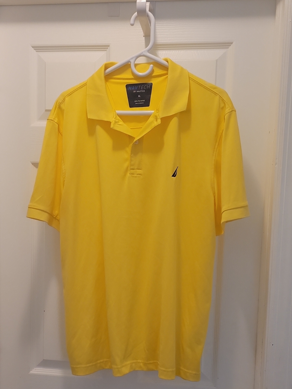 Nautica Men’s Bright Yellow Polo with Embroidered Logo